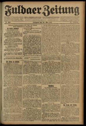 Ausgabe vom Mittwoch, den 30. Mai 1917.