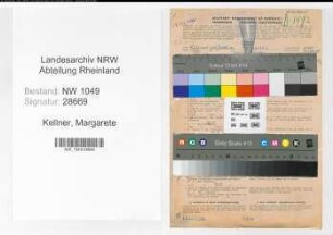 Entnazifizierung Margarete Kellner , geb. 16.04.1907 (Gewerbelehrerin)