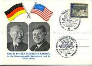 Postkarte zum Besuch von John F. Kennedy in Deutschland