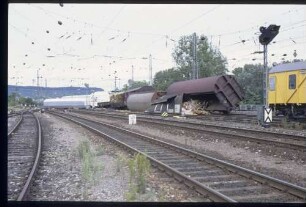 Entgleisung auf der Kanalbrücke