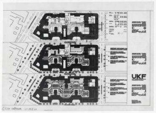 Gewerbe- und Hotelerweiterung Uhlandstraße/Kantstraße/Fasanenstraße (nicht realisiert) – Lagepläne. Berlin-Charlottenburg/Wilmerdorf, Uhlandstraße 190-194, Kantstraße 15, Fasanenstraße 6