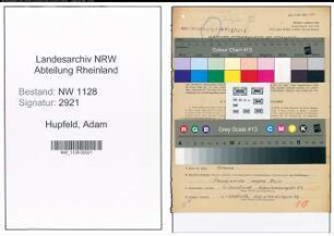 Entnazifizierung Adam Hupfeld , geb. 01.07.1911 (Angestellter)