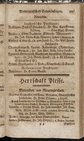 Herrschaft Plesse.
