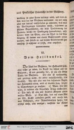 III. Vom Helldunkel