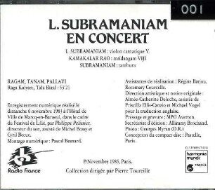 L. Subramaniam en Concert: Festival de Lille