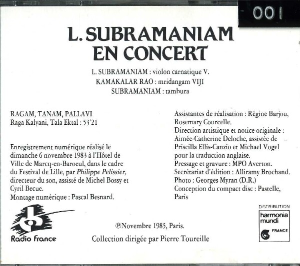 L. Subramaniam en Concert: Festival de Lille