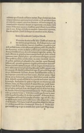 Sermo Secundus de Contemptu Mundi.
