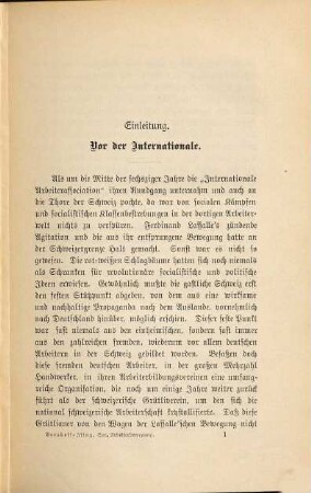 Die socialistische Arbeiterbewegung in der Schweiz : ein Beitrag zur Geschichte der socialen Bewegung in den letzten 30 Jahren
