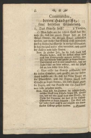 Commandos, deren Handgriffe, samt derselben Erläuterung