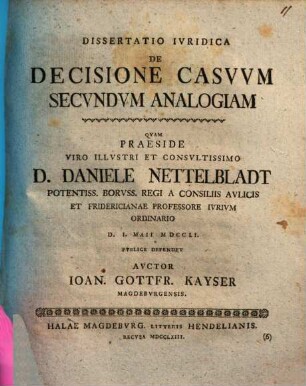 De decisione casuum secundum analogiam