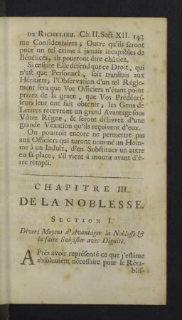 Chapitre III. De la noblesse.
