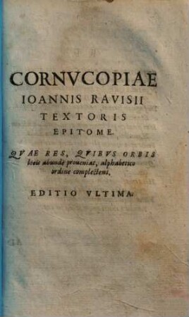 Cornucopiae epitome
