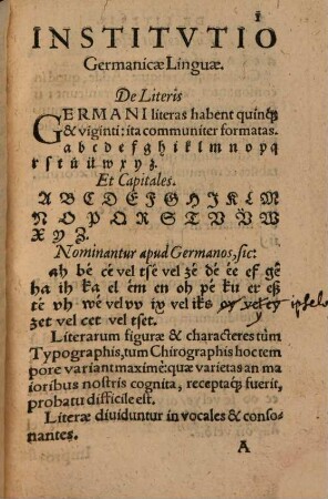 Underricht der Hoch Teutschen Spraach : = Grammatica Seu Institutio Verae Germanicae linguae ...