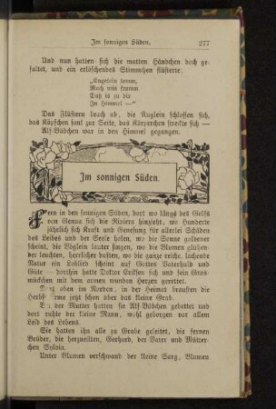 Im sonnigen Süden.