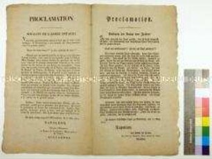 Proklamation von Napoléon I. Bonaparte an die italienische Armee (dt.-frz.)