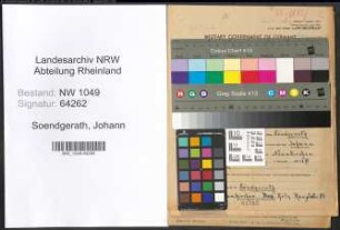 Entnazifizierung Johann Soendgerath , geb. 22.02.1887 (Schmied)