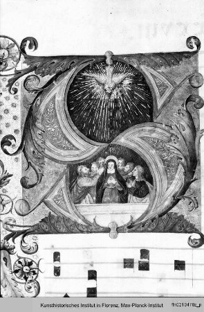Antiphonar? : Historisierte Initiale S: Pfingstwunder
