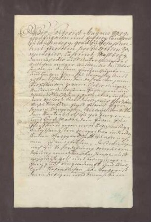 Akkord des Markgrafen Friedrich VII. Magnus von Baden-Durlach mit Heinrich Lamprecht und anderen Handelsleuten über Tabakhandel in der Markgrafschaft
