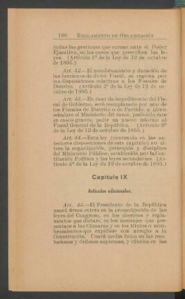 Capítulo IX - Artículos adicionales.