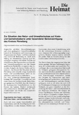 Nr. 11 - 96. Jahrgang - Neumünster, November 1989