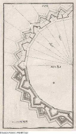 Teilgrundriss sechszehneckige Festung