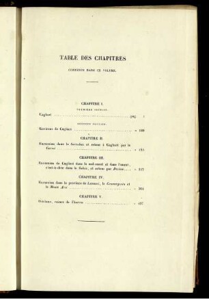 Table des Chapitres Contenus Dans ce Volume.