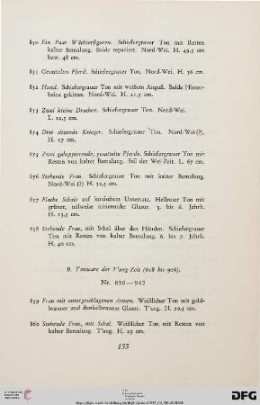 Tonware der Tang-Zeit (Nr. 859-942)