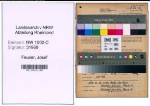 Entnazifizierung Josef Feuser, geb. 26.10.1922 (Kaufmann)