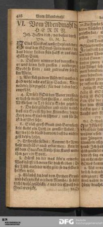 VI. Vom Abendmahl des Herrn.