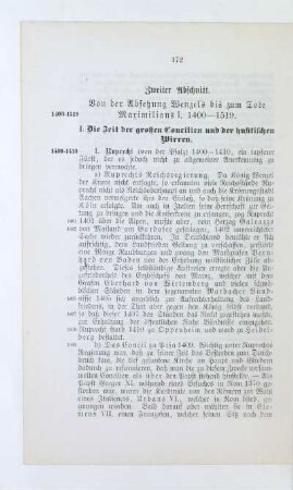 Zweiter Abschnitt. Von der Absetzung Wenzels bis zum Tode Maximilians I. 1400 - 1519