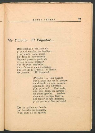 Me yaman... El Payador...