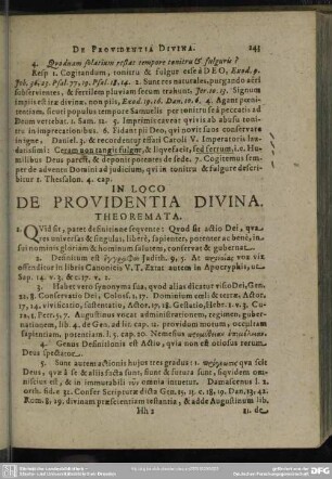 In Loco De Providentia Divina