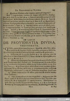 In Loco De Providentia Divina