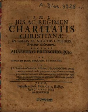 Ius ac regimen charitatis Christianae in causis ac negotiis civilibus