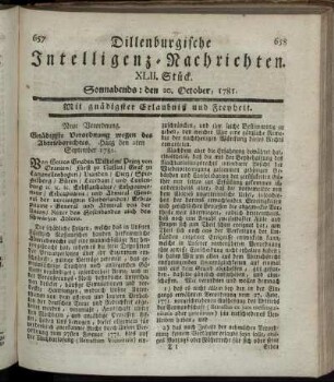 XLII. Stück. Sonnabends: den 20. October 1781.