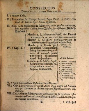 Christiani Vlrici Grvpen Disceptationes Forenses Cum Observationibvs : I. De Ivdiciis Cvriæ In Terris Brunsvico Lvneburgicis, von den Hof-Gerichten. II. De Ivdiciis Provincialibvs, von Land-Gerichten ... III. De Marklo S. Marslo Saxonvm Campo Martio, von den Sächsischer Heidnischen Land-Tagen bey Lese Ambts Stoltzenau. IV. De Stevris Petitionibvs Et Servitiis, von Steuern ... V. De Provincia Gographiatvs ... VI. De Statv Hannoverensi Ecclesiastico Ex Sigillis Illvstrato, ...