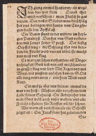 JCh gieng einmal spatzieren/ ein weg=||lein das war klein: