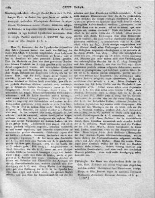 Georgii Henrici Bernstenii, Philosoph. Doct. et Societ. lat. quae Jenae est sodalis de praecipuis quibusdam Theologorum Jenensium in Augustanam Confessionem meritis Oratio, memoriae religionis formulae in Augustano imperii consessu a. MDXXX recitatae ex lege instituti Lynckeriani consecrata, dicta in templo Panlino academico d. XXXVIII. Jun. 1809. Jenae ex offic. Etzdorf. 51 S. 4.