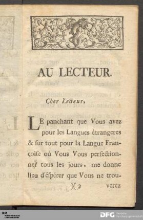 Au Lecteur.