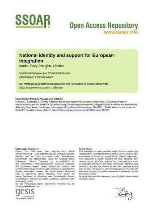 National identity and support for European integration