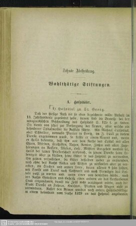 Zehnte Abtheilung. Wohlthätige Stiftungen