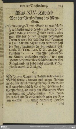 Das XIV. Capitel, Von der Verstockung des Menschen