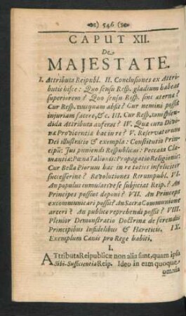 Caput XII. De Majestate.