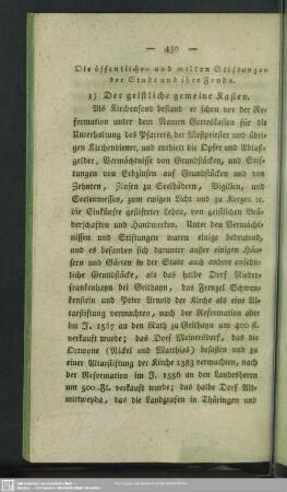 Die öffentlichen und milden Stiftungen der Stadt und ihre Fonds