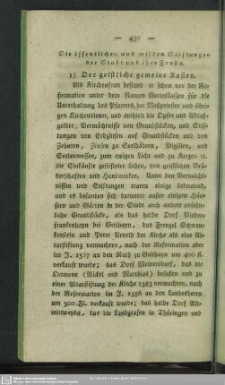 Die öffentlichen und milden Stiftungen der Stadt und ihre Fonds
