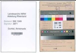 Entnazifizierung Annemarie Dunkel , geb. 12.08.1906 ()