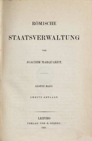 Römische Staatsverwaltung, 1