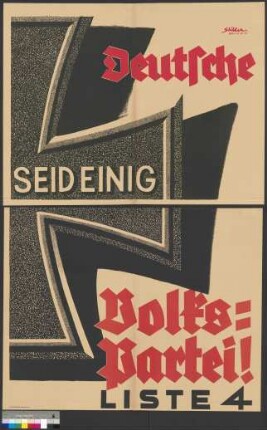 Wahlplakat der DVP zur Reichstagswahl am 20. Mai                                         1928