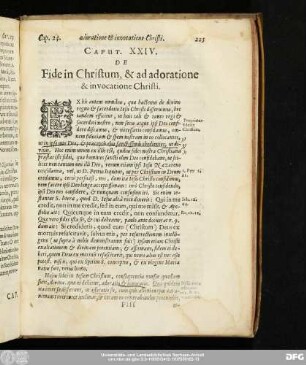Caput. XXIV. De Fide in Christum, & ad adoratione & invocatione Christi.
