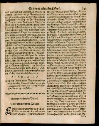 Sechs und achtzigster Discurß. Von Wallern und Reisern.